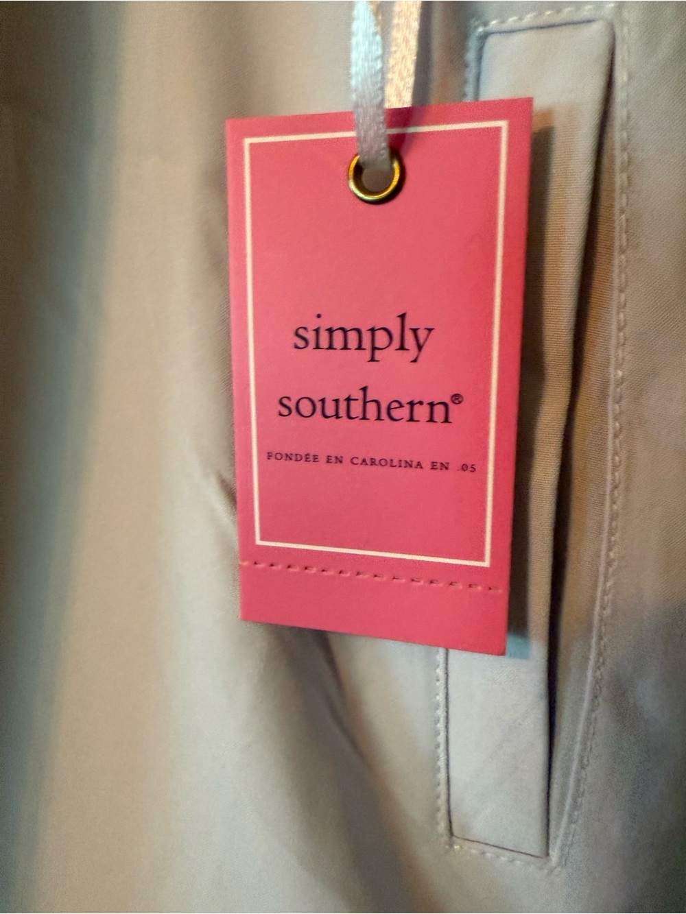 Simply Southern Peach & Light Gray Two-Tone Skort with Pockets NWT - Picture 3 of 10